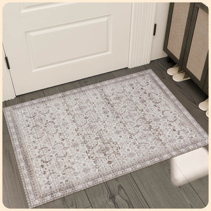 Istana Rugs 2x3 - Beige Area Rug - Foldable 2x3 Washable Rug Non Slip