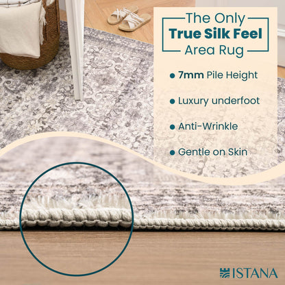 Istana 5x7 Area Rugs - Beige Area Rug - Kid & Pet Friendly