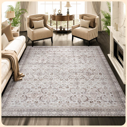 Istana Rugs 9x12 - Beige Area Rug - Eco-Friendly 9 x 12 Area Rug Boho