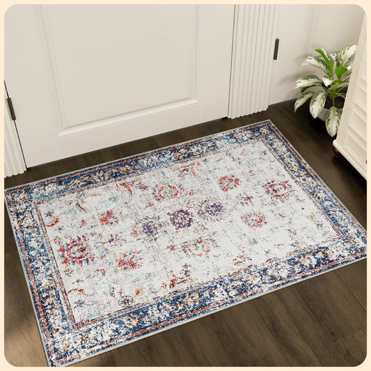 Istana Rugs 2x3 - Multi Colored Washable Rug 2x3 - Foldable 2x3 Washable Rug