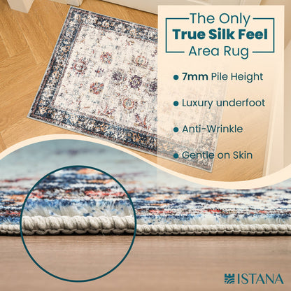 Istana Rugs 2x3 - Multi Colored Washable Rug 2x3 - Foldable 2x3 Washable Rug