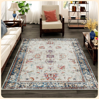 Istana Area Rug for Living Room - Colorful Rugs - Kid & Pet Friendly Living Room Carpets