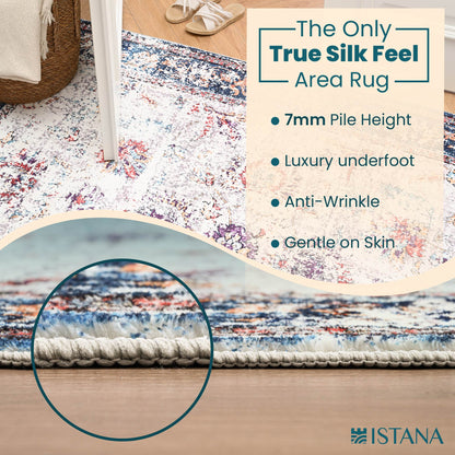 Istana Area Rug for Living Room - Colorful Rugs - Kid & Pet Friendly Living Room Carpets