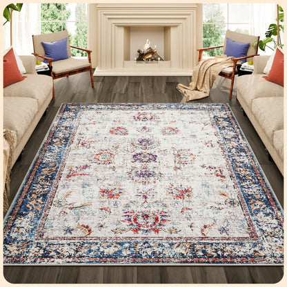 Istana Living Room Rugs 8x10 - Multi Colored Bedroom Rug 8x10 Under Bed - Foldable Rug for Living Room